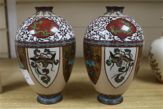 A pair of cloisonne vases